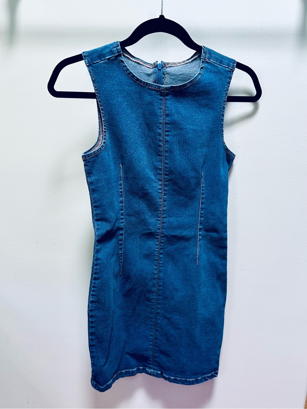 Forever 21 Sleeveless Denim Dress Size Small/4 p-p 14.5” s-h 31”